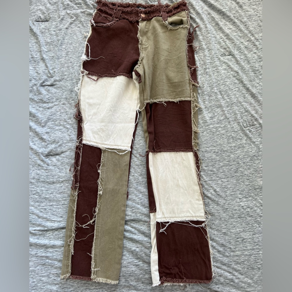 Jaded London Boyfriend Fit Patchwork Pants